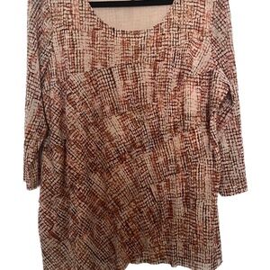 Chico’s Asymmetrical tiered soft colors coastal 3/4 sleeve boho contemporary